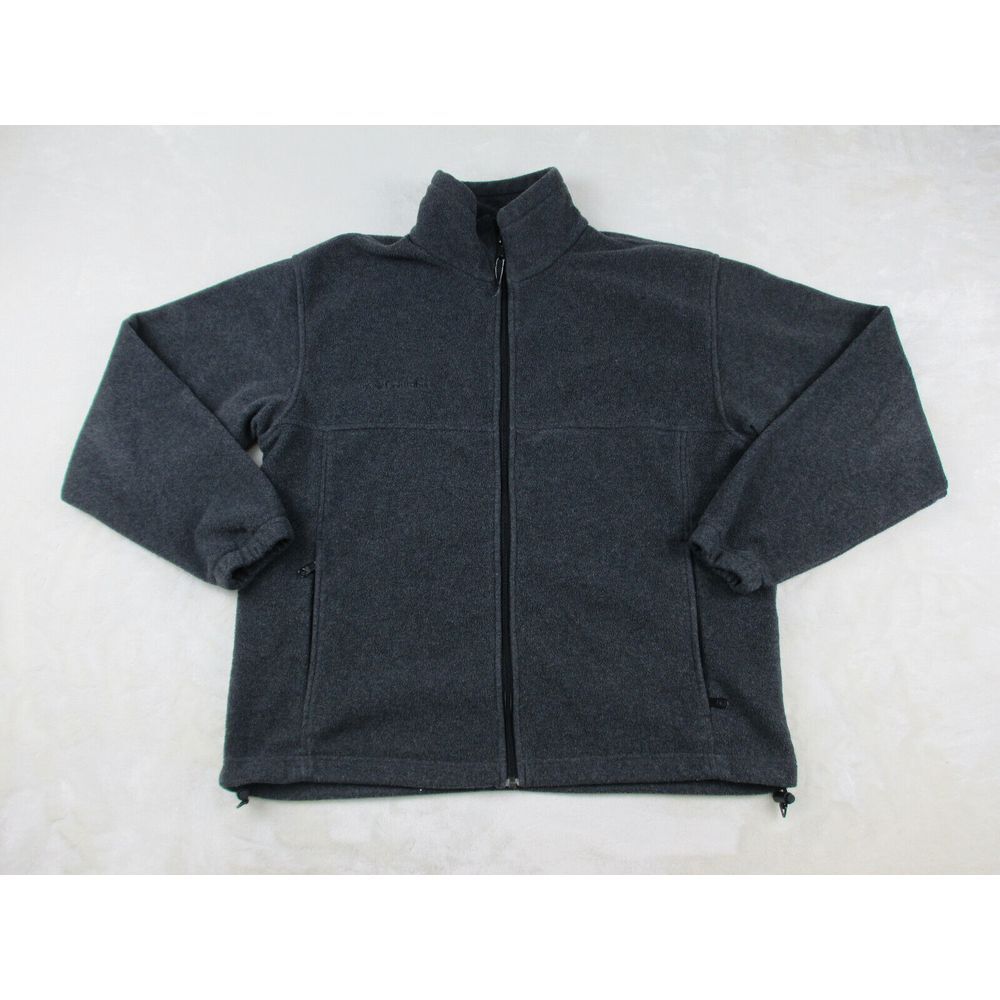 Columbia Sweater Mens Large‎ Gray Full Zip Fleece Hiking Outdoors Casual*